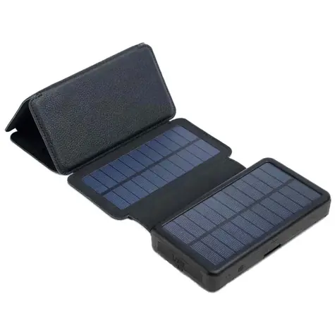 Sunen PowerNeed ES20000B černá / Powerbanka / 20000mAh / solarní panel / 2x USB-A / 1x USB-C / 1x Micro-USB