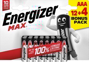 Energizer MAX AAA 12+4 zdarma 1.5V alkalické / 16ks / LR03