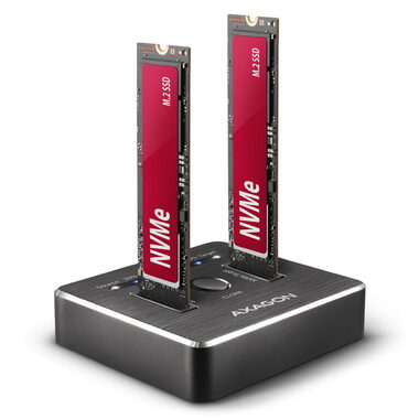 AXAGON ADSA-M2C, USB-C 10Gbps -  2x M.2 NVMe SSD CLONE MASTER dokovací stanice