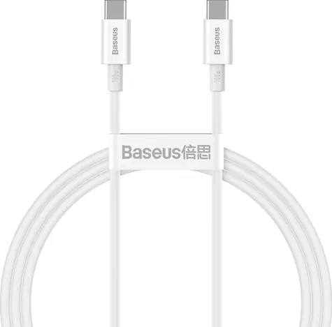 Baseus CATYS-B02 Kabel USB-C (M) - USB-C (M) 1 m bílá / 100W