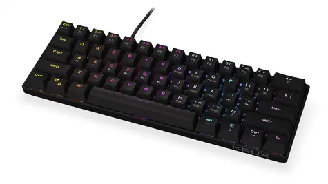 KRUX Qara 60% Outemu Red černá / Herní klávesnice / Drátová / USB / US layout