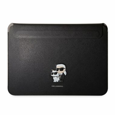 Karl Lagerfeld Saffiano Karl and Choupette NFT Computer Sleeve 13 & 14" černá