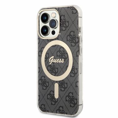 GUESS 4G IML MagSafe Zadní Kryt pro Apple iPhone 13 Pro černá