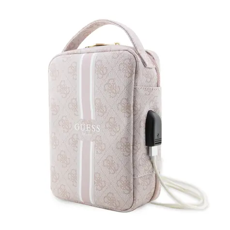 GUESS PU 4G Printed Stripes Travel Universal Bag růžová