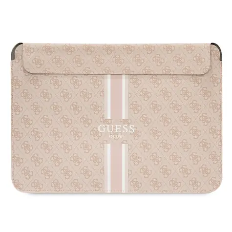GUESS PU 4G Printed Stripes Computer Sleeve 16" růžová