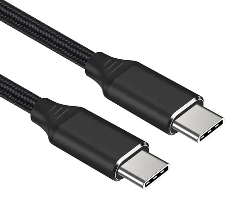 PremiumCord Kabel USB-C M/M / 240W 480Mbps černý bavlněný oplet 1m