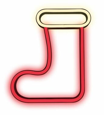 Neolia Dekorativní LED neon Vánoční ponožka červeno bílá / 5V