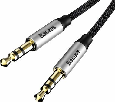 Baseus CAM30-BS1 Kabel Jack 3.5 mm (M) - Jack 3.5 mm (M) 1 m černo-stříbrná