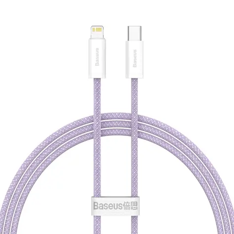 Baseus CALD000005 Kabel USB-C (M) - Lightning (M) 1 m fialová / 20W