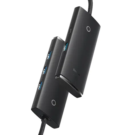 Baseus WKQX030001 Lite Series Hub 0.25 m černá / USB rozbočovač / 4x USB 3.0