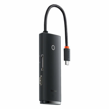 Baseus WKQX050001 Lite Series Hub Dokovací stanice černá / 2x USB 3.0 / 1x USB-C / 1x HDMI / SD/TF