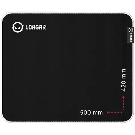 Lorgar Legacer 755 (L) černá / Herní podložka pod myš / 500 x 420 x 3 mm