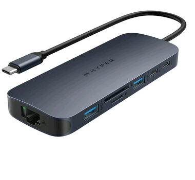 Hyper HyperDrive Next 10 Port USB-C Hub modrá / USB rozbočovač / 2x USB-A 3.2 / 3x USB-C 3.2 / HDMI / RJ45 / 3.5mm / čt