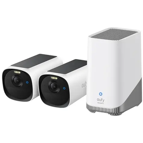 Anker eufy E40 2K bílá / Venkovní kamera se solárním nabíjením / sada 2ks + jednotka HomeBase 2