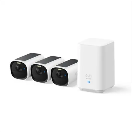 Anker eufy E40 2K bílá / Venkovní kamera se solárním nabíjením / sada 3ks + jednotka HomeBase 3