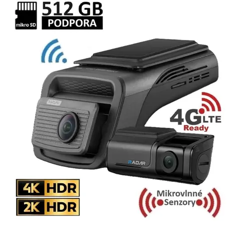 Thinkware U3000PRO 2CH černá / Kamera do auta / 4K+2K / WiFi / LTE / HDR / microSD