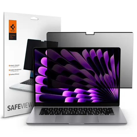 Spigen SafeView Privacy Filter ochranná folie pro MacBook Air 15" M2 (2023)/M4 (2025) 
