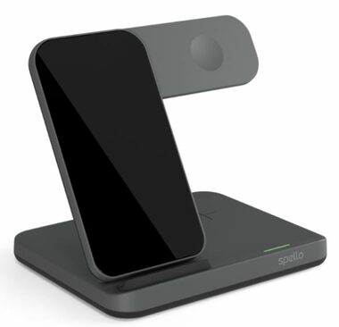 Epico Spello Bezdrátový nabíjecí stojánek 3v1 černá / až 15W / až 3 zařízení