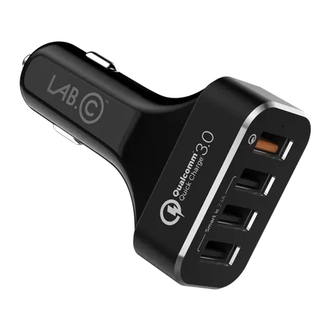 LAB.C 4Port Quick černá / autonabíječka / 4xUSB / 54W 