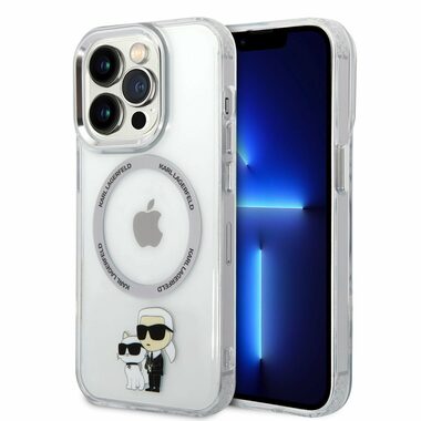 Karl Lagerfeld IML Karl and Choupette NFT MagSafe Zadní Kryt pro Apple iPhone 15 Pro Max transparentní