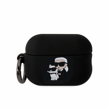 Karl Lagerfeld 3D Logo NFT Karl and Choupette Silikonové Pouzdro pro Apple AirPods Pro 2 černá