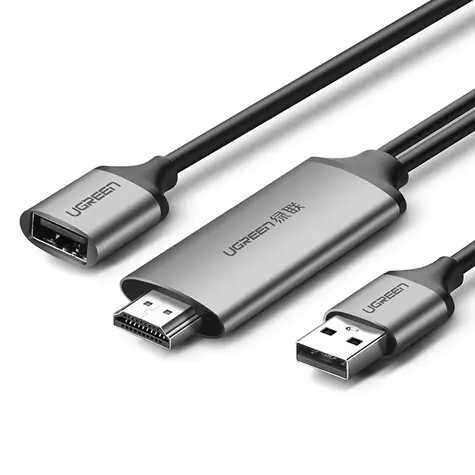 UGREEN Digitální AV Adaptér USB-A (M) & USB-A (F) - HDMI (M) 1.5m šedá