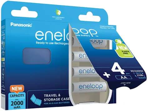 Panasonic Eneloop Nabíjecí baterie AA 1900mAh 4ks / Ni-MH / Blistr + CASE