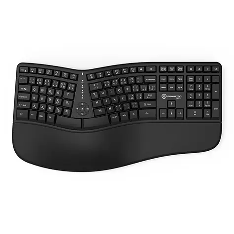 Powerton LANA CZ/SK layout černá / Ergonomická klávesnice / membránová / USB / CZ/SK layout