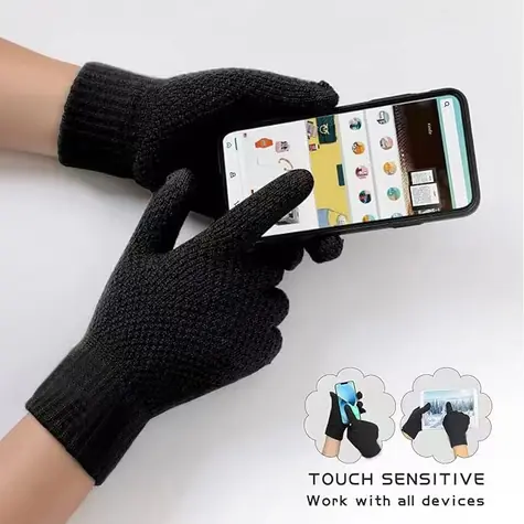 SWISSTEN WINTER SMARTPHONE GLOVES Pánské černá / Rukavice na smartphone