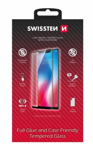 SWISSTEN FULL GLUE COLOR FRAME CASE FRIENDLY sklo pro SAMSUNG S916 GALAXY S24 PLUS 5G černá