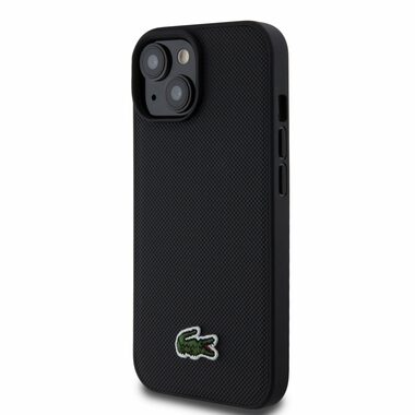 Lacoste Iconic Petit Pique Woven Logo Magsafe Zadní Kryt pro Apple iPhone 15 černá