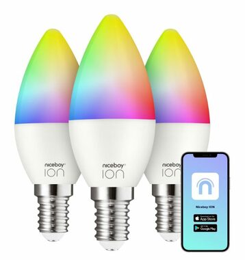 Niceboy ION SmartBulb RGB E14 6W 3ks / LED RGB / E14 / 5.5W / 470 lm / 2700-6500K / Wi-Fi