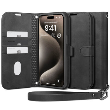 Spigen Wallet S Pro Pouzdro typu peněženka pro Apple iPhone 15 Pro Max černá