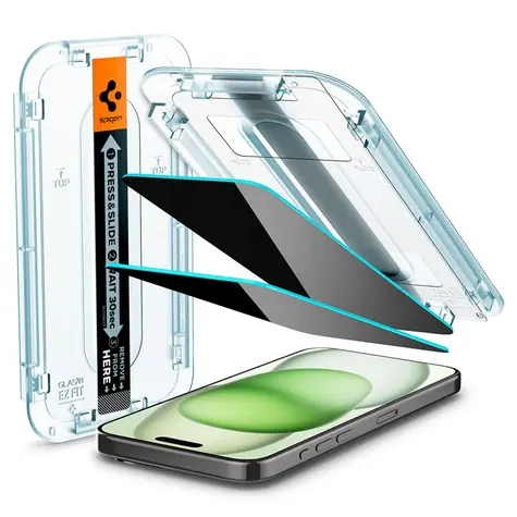 Spigen Glass tR EZ Fit HD Privacy 1 Pack ochranné sklo pro Apple iPhone 15 Plus