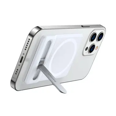Rozbaleno - Baseus LUXZ010002 Skládací magnetický stojan a držák pro Apple iPhone bílá / MagSafe / rozbaleno