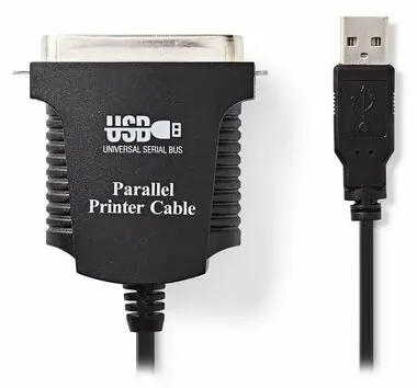 Rozbaleno - NEDIS CCGP60880BK20 Kabel USB-A (M) - Centronics 36-pin (M) 2m černá / rozbaleno