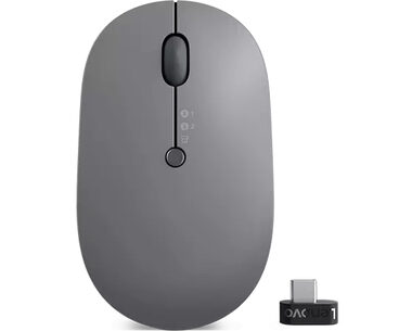 Lenovo Go Wireless Multi-Device šedá / Bezdrátová myš / 2400 DPI / 2.4GHz USB-C dongle / Bluetooth
