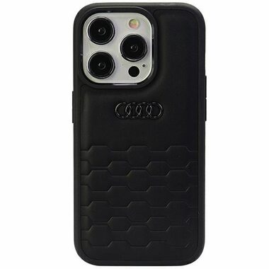 Audi GT Synthetic Leather Zadní Kryt pro Apple iPhone 15 Pro černá