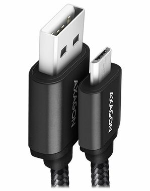 AXAGON BUMM-AM10AB HQ Datový kabel USB-A 2.0 - microUSB 1m černá / doprodej