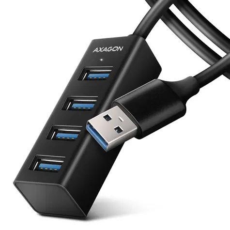 AXAGON HUE-M1AL, 4x USB 3.2 Gen 1 MINI hub, kovový, kabel USB-A 1.2m