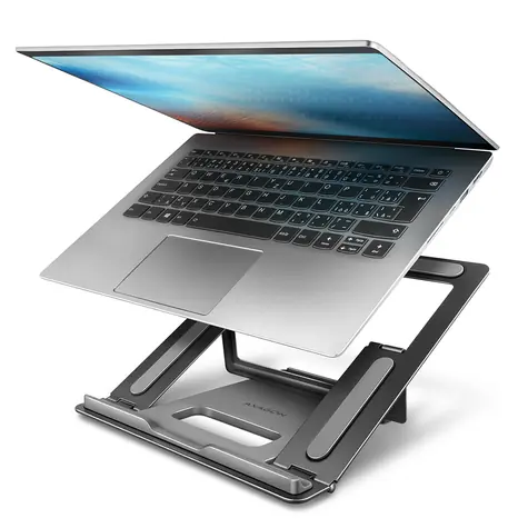 AXAGON STND-L, kovový stojan pro notebooky 10"-17.3", 4 nastavitelné výšky šedá