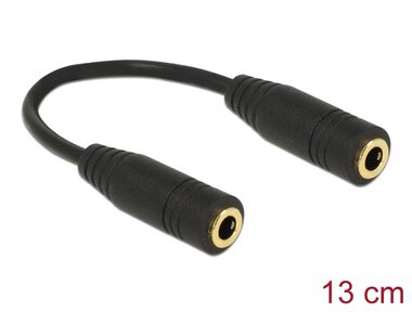 DeLock Adaptér 3.5mm jack 4pin (F) - 3.5mm jack 4pin (F) 0.13m černá