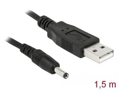 DeLock Kabel USB-A (M) - DC 3.5 x 1.35mm (M) 1.5m černá