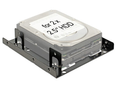 DeLock Instalační rámeček pro disky 2x 2.5" na 3.5" černá