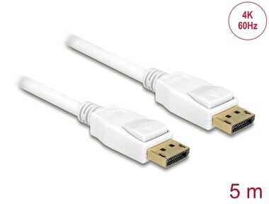 DeLock Kabel DisplayPort 1.2 (M) - DisplayPort 1.2 (M) 5m bílá 