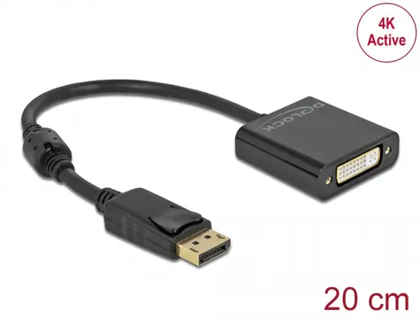 DeLock Adaptér DisplayPort 1.2 (M) - DVI (F) 0.2m černá