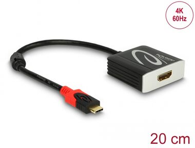 DeLock Adaptér USB C (M) - HDMI (F) 0.2m černá