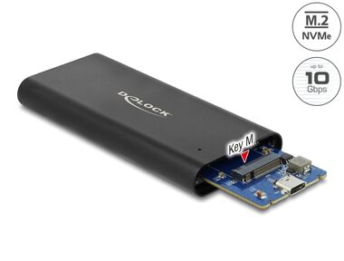 DeLock Externí pouzdro pro SSD M.2 NVME - USB-C (F) černá