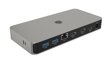Icy Box IB-DK2880-C41 šedá / Dokovací stanice / USB-A / USB-C / HDMI / GLAN / AUX / SD
