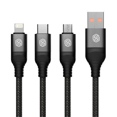 Nillkin Datový Kabel Swift Pro 3v1 1.5m černá / USB-C / Lightning / microUSB